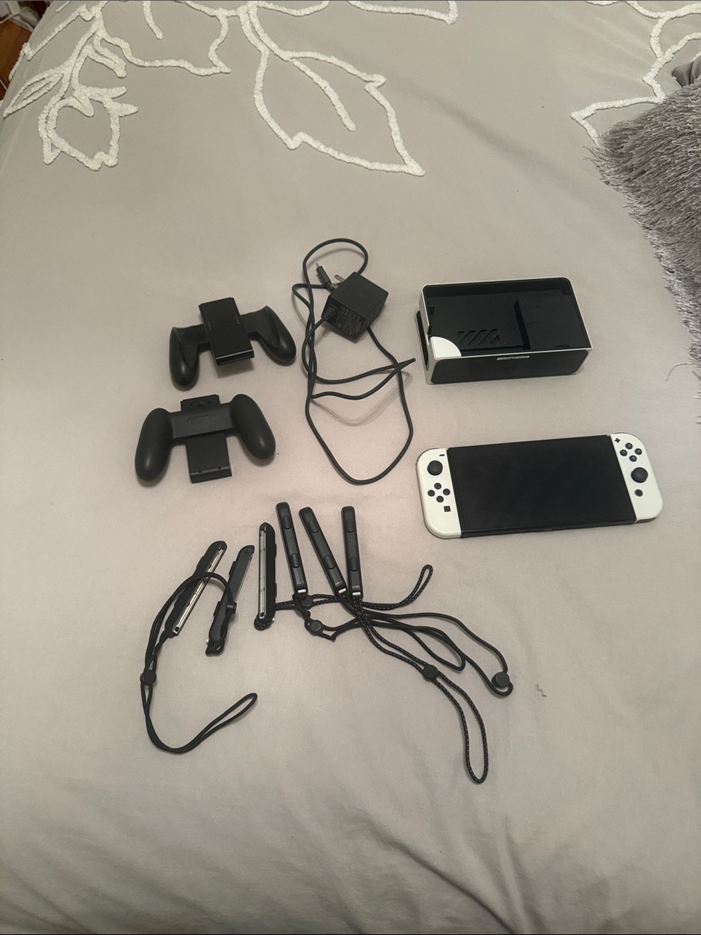 Nintendo Switch OLED Console — White Joy‑Con Set with Dock & Accessories